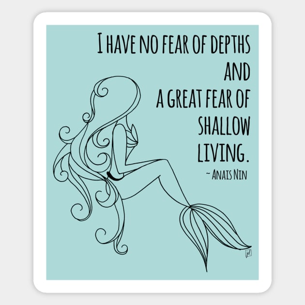 No Fear of Depths Sticker by MellyLunaDesigns